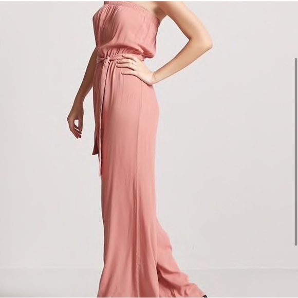 FINAL PRICE Peachy Mauve Jumpsuit with tie wrap - Picture 2 of 6